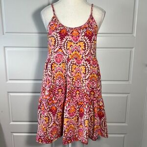 Old Navy Women's Sundress Tiered Ruffle Floral Print Spaghetti Strap Small‎
